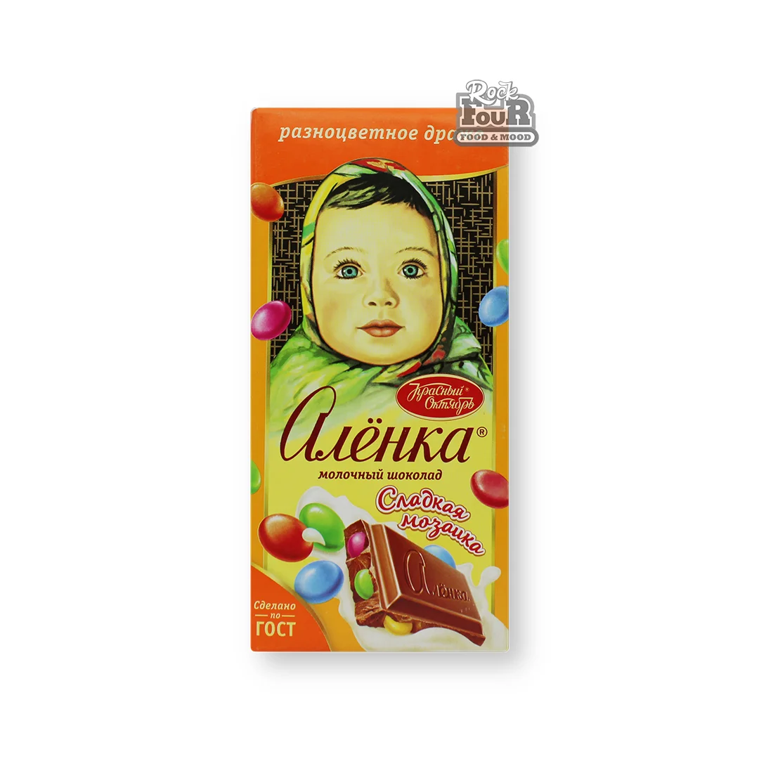 Milk chocolate "Alyonka" with colored dragee 90g